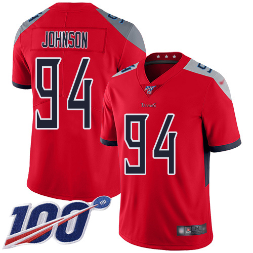 Tennessee Titans Limited Red Men Austin Johnson Jersey NFL Football #94 100th Season Inverted Legend->tennessee titans->NFL Jersey